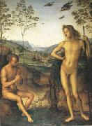 Pietro vannucci called IL perugino Apollo and Marsyas (mk05) oil painting